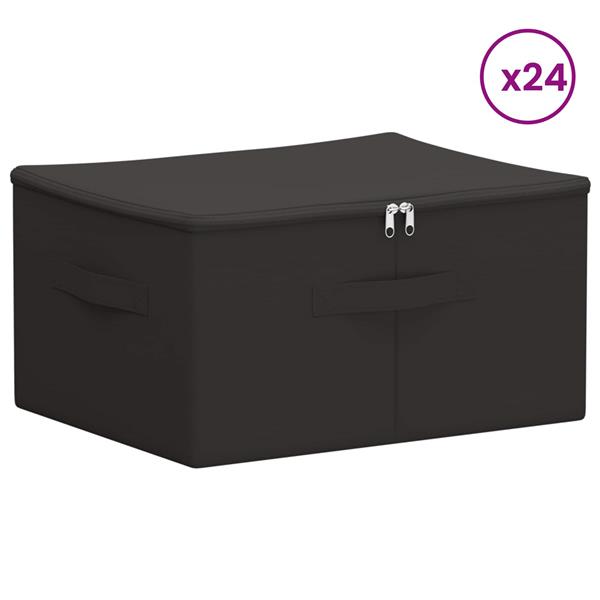 Grote foto vidaxl opbergbox 24 pcs antracietkleurig 50 x 30 x 25 cm nonwoven stof doe het zelf en verbouw materialen en producten