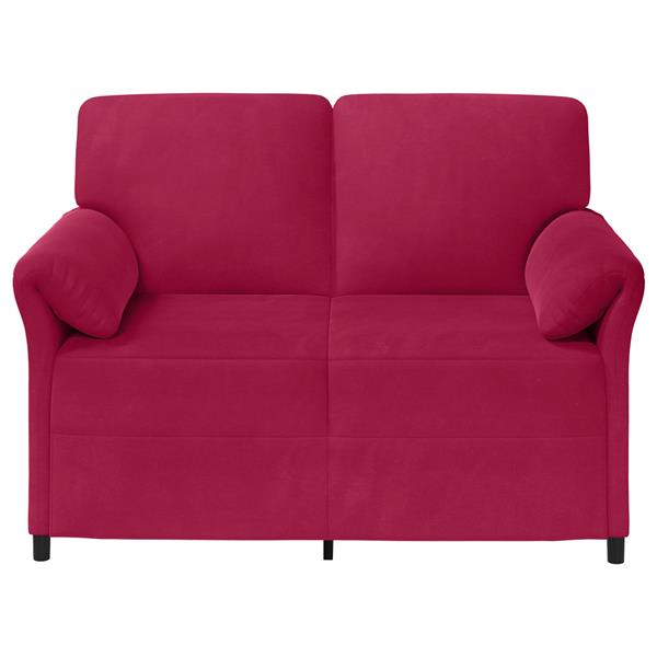 Grote foto vidaxl 2 zits sofa wijnrood 138 x 83 x 95 cm fluweel huis en inrichting bankstellen