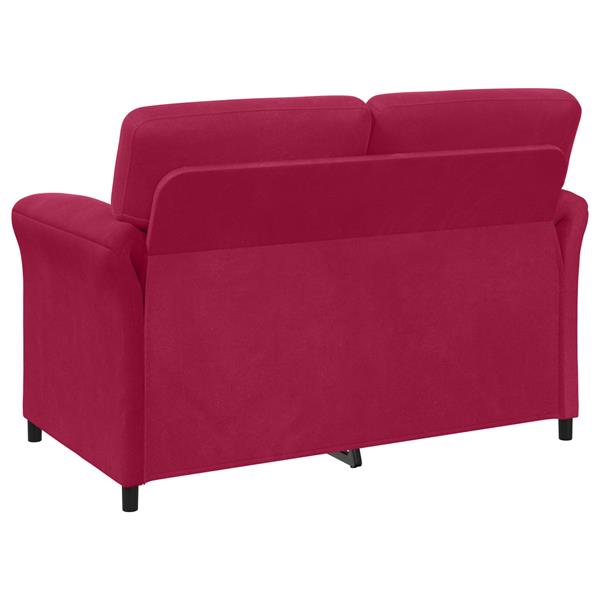 Grote foto vidaxl 2 zits sofa wijnrood 138 x 83 x 95 cm fluweel huis en inrichting bankstellen