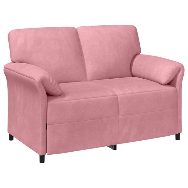 Grote foto vidaxl 2 zits sofa roze 138 x 83 x 95 cm fluweel huis en inrichting bankstellen