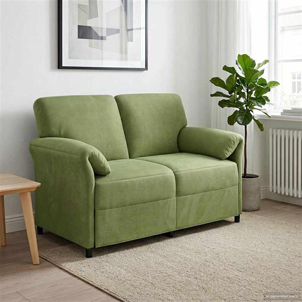 Grote foto vidaxl 2 zits sofa lichtgroen 138 x 83 x 95 cm fluweel huis en inrichting bankstellen