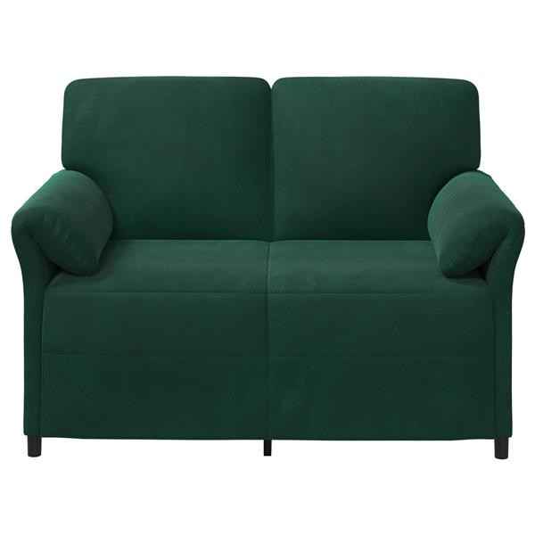 Grote foto vidaxl 2 zits sofa donkergroen 138 x 83 x 95 cm fluweel huis en inrichting bankstellen
