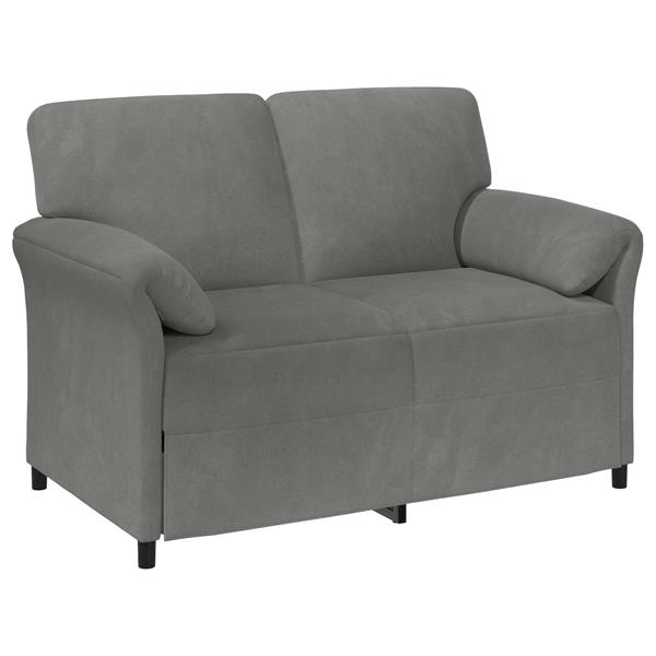 Grote foto vidaxl 2 zits sofa donkergrijs 138 x 83 x 95 cm fluweel huis en inrichting bankstellen