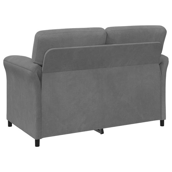 Grote foto vidaxl 2 zits sofa donkergrijs 138 x 83 x 95 cm fluweel huis en inrichting bankstellen
