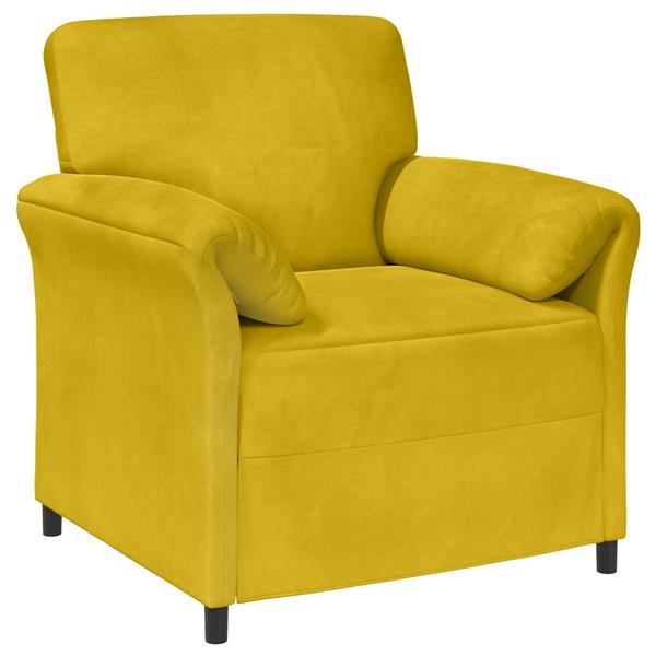 Grote foto vidaxl 1 zits bank geel 88 x 83 x 95 cm fluweel huis en inrichting bankstellen