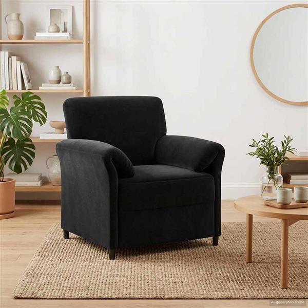 Grote foto vidaxl 1 zits bank zwart 88 x 83 x 95 cm fluweel huis en inrichting bankstellen