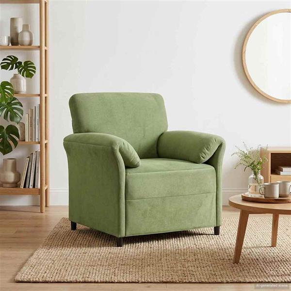 Grote foto vidaxl 1 zits bank lichtgroen 88 x 83 x 95 cm fluweel huis en inrichting bankstellen