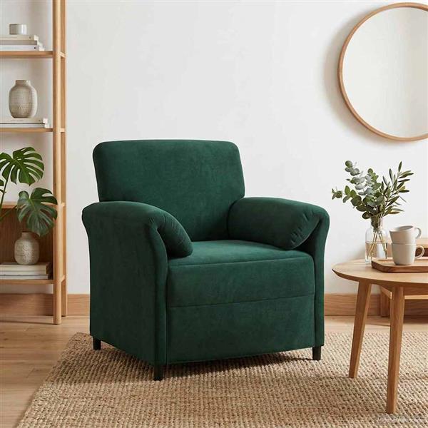 Grote foto vidaxl 1 zits bank donkergroen 88 x 83 x 95 cm fluweel huis en inrichting bankstellen