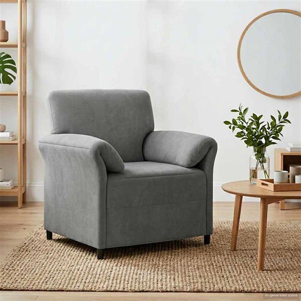 Grote foto vidaxl 1 zits bank donkergrijs 88 x 83 x 95 cm fluweel huis en inrichting bankstellen