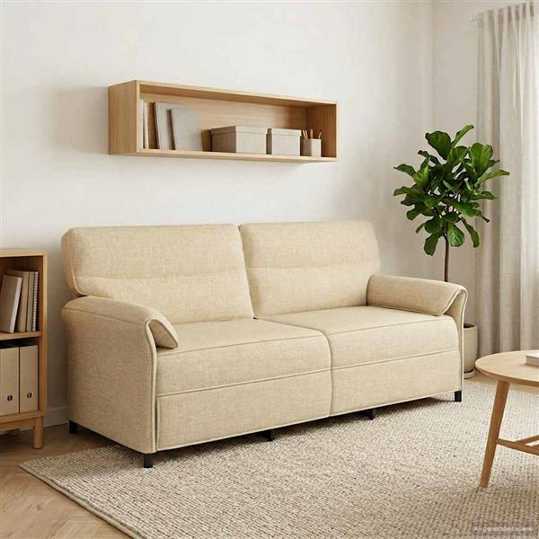 Grote foto vidaxl bank 100 polyester metalen frame mdf multiplex huis en inrichting bankstellen