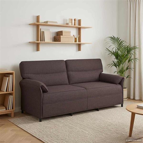 Grote foto vidaxl bank 100 polyester metalen frame mdf multiplex huis en inrichting bankstellen