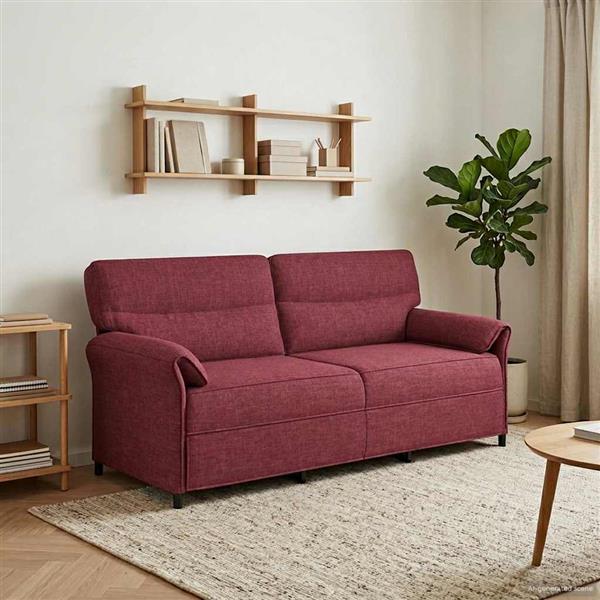 Grote foto vidaxl bank 100 polyester metalen frame mdf multiplex huis en inrichting bankstellen