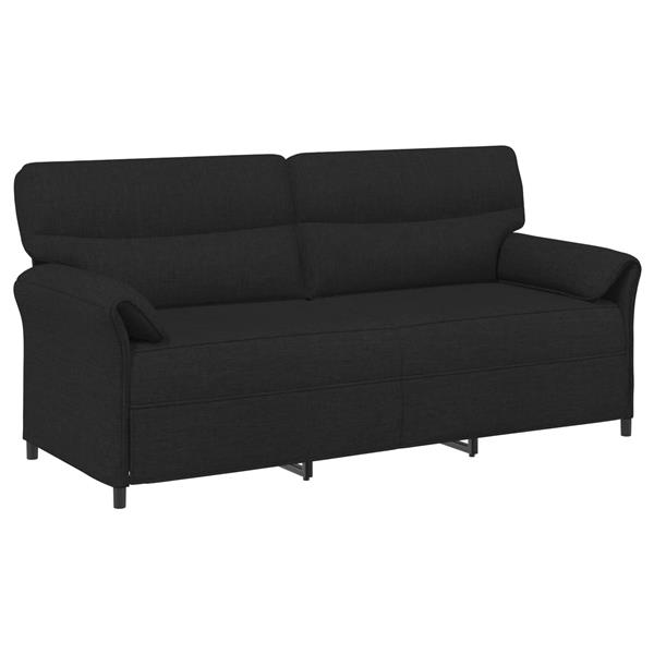 Grote foto vidaxl 3 zits bank zwart 198 x 83 x 95 cm stof huis en inrichting bankstellen