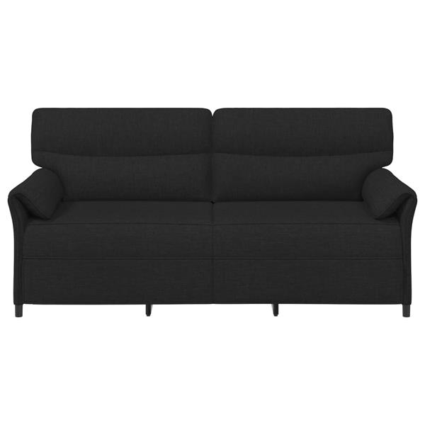 Grote foto vidaxl 3 zits bank zwart 198 x 83 x 95 cm stof huis en inrichting bankstellen