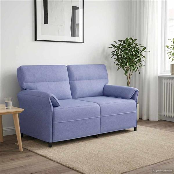 Grote foto vidaxl bank 100 polyester metalen frame mdf multiplex huis en inrichting bankstellen