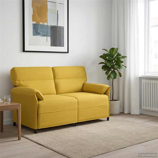 Grote foto vidaxl bank 100 polyester metalen frame mdf multiplex huis en inrichting bankstellen