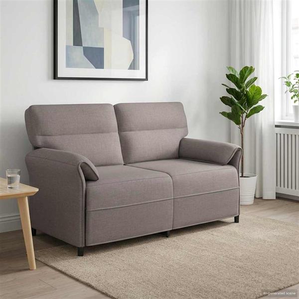 Grote foto vidaxl bank 100 polyester metalen frame mdf multiplex huis en inrichting bankstellen