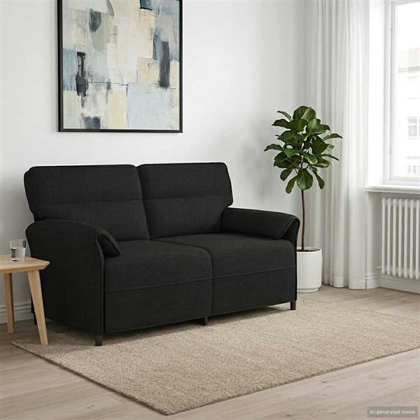 Grote foto vidaxl bank 100 polyester metalen frame mdf multiplex huis en inrichting bankstellen