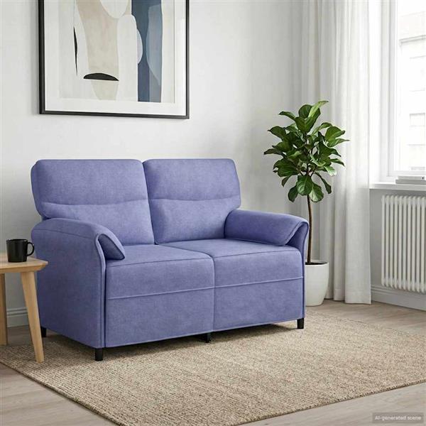 Grote foto vidaxl bank 100 polyester metalen frame mdf multiplex huis en inrichting bankstellen