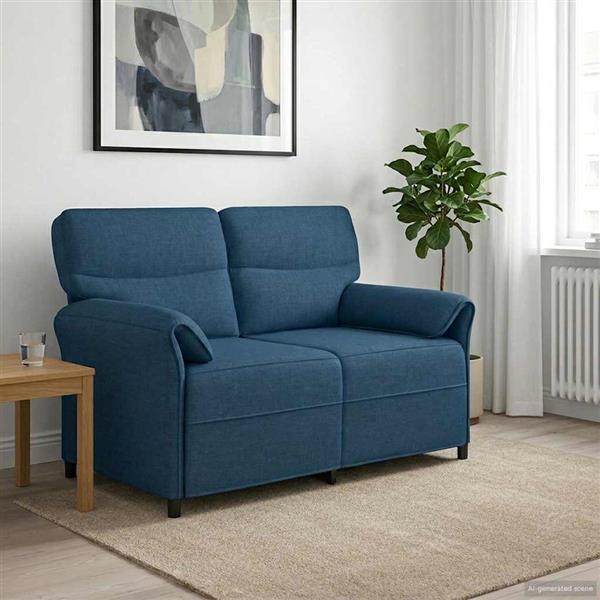 Grote foto vidaxl bank 100 polyester metalen frame mdf multiplex huis en inrichting bankstellen