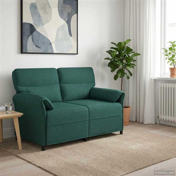 Grote foto vidaxl bank 100 polyester metalen frame mdf multiplex huis en inrichting bankstellen