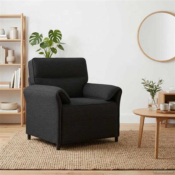 Grote foto vidaxl bank 100 polyester metalen frame mdf multiplex huis en inrichting bankstellen