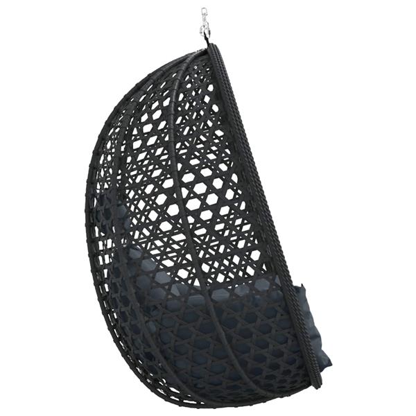 Grote foto vidaxl hangende eierstoel zonder standaard antraciet en zwart tuin en terras tuinmeubelen