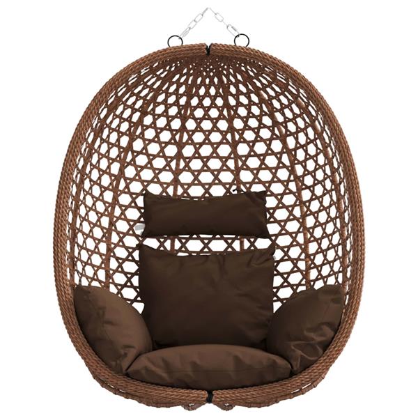 Grote foto vidaxl hangende eierstoel zonder standaard koffiebruin poly rattan tuin en terras tuinmeubelen