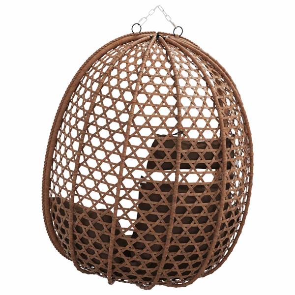 Grote foto vidaxl hangende eierstoel zonder standaard koffiebruin poly rattan tuin en terras tuinmeubelen