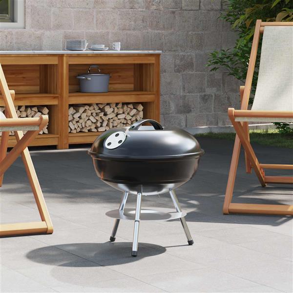 Grote foto vidaxl houtskool grill zwart 36 5 x 36 5 x 40 cm tuin en terras buitenkeukens