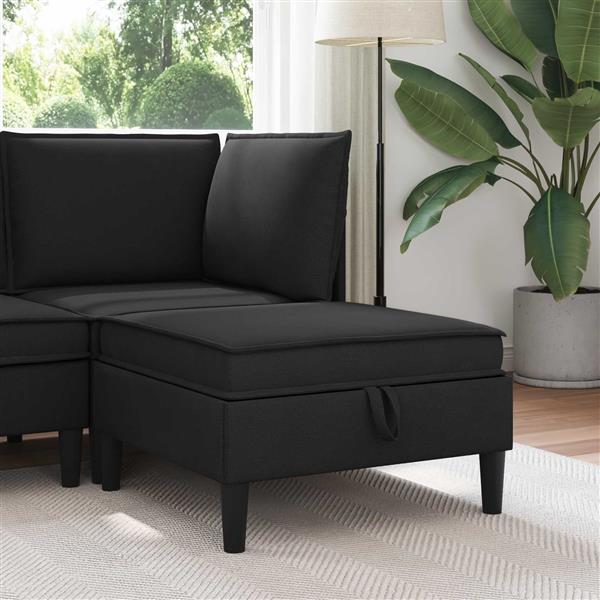 Grote foto vidaxl sofa kruk met opslag zwart fluweel huis en inrichting bankstellen