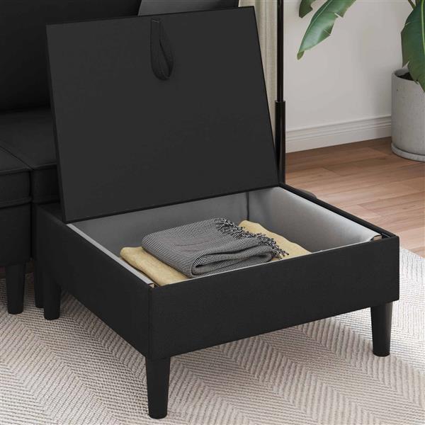 Grote foto vidaxl sofa kruk met opslag zwart fluweel huis en inrichting bankstellen