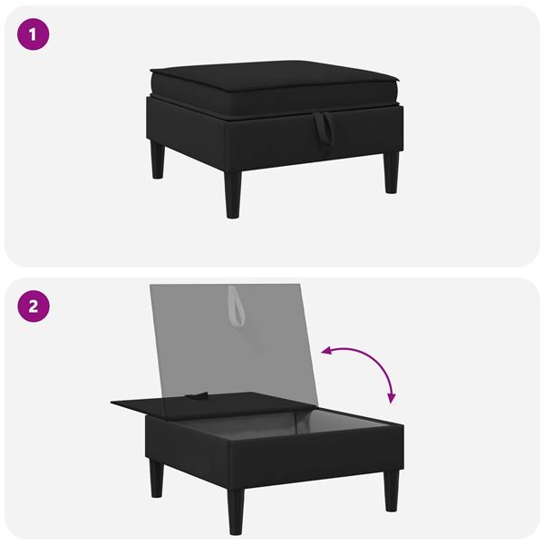 Grote foto vidaxl sofa kruk met opslag zwart fluweel huis en inrichting bankstellen