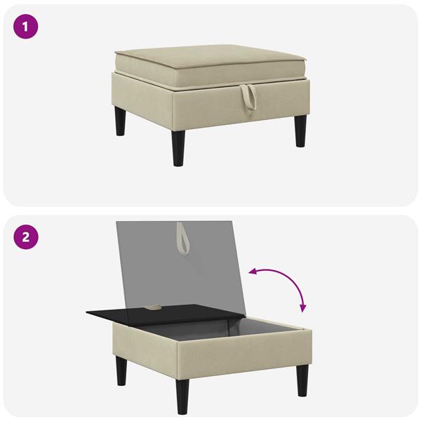 Grote foto vidaxl sofa kruk met opslag zand fluweel huis en inrichting bankstellen