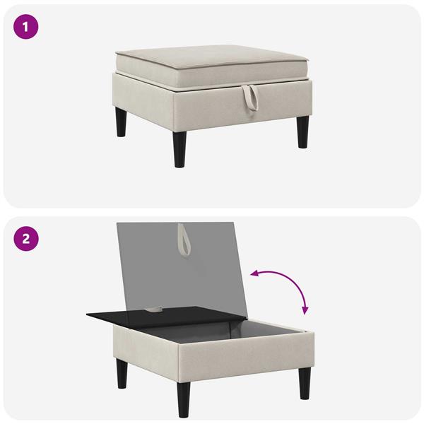 Grote foto vidaxl sofa kruk met opslag havermout fluweel huis en inrichting bankstellen