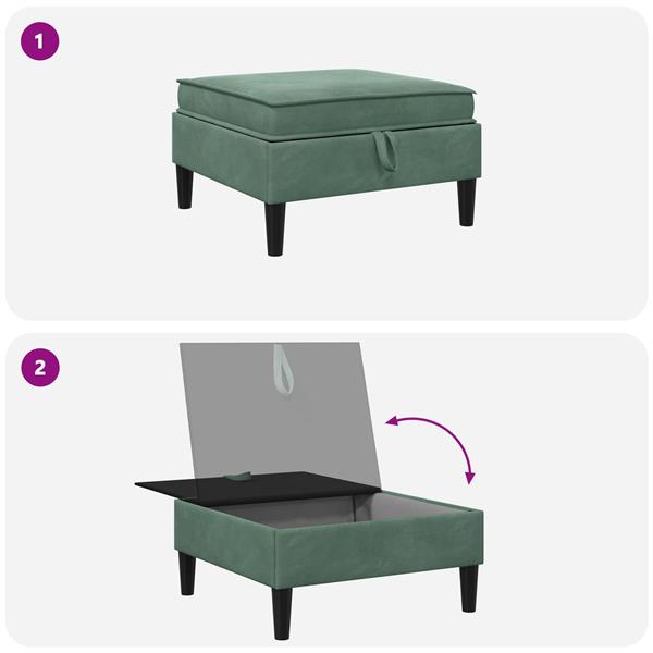 Grote foto vidaxl sofa kruk met opslag zeegroen fluweel huis en inrichting bankstellen