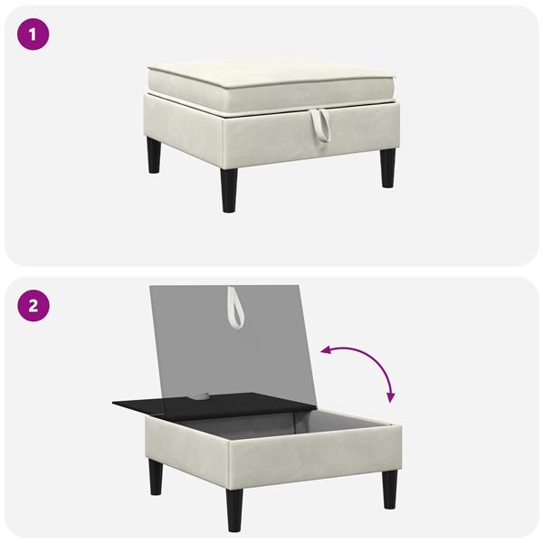 Grote foto vidaxl sofa kruk met opslag cr mekleurig fluweel huis en inrichting bankstellen