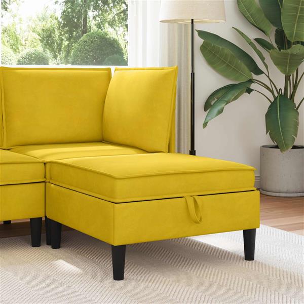 Grote foto vidaxl sofa kruk met opslag geel fluweel huis en inrichting bankstellen