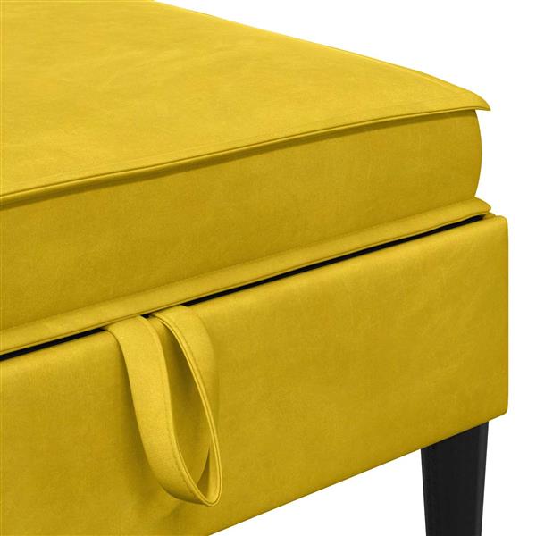 Grote foto vidaxl sofa kruk met opslag geel fluweel huis en inrichting bankstellen