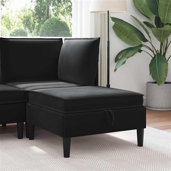 Grote foto vidaxl sofa kruk met opslag zwart fluweel huis en inrichting bankstellen