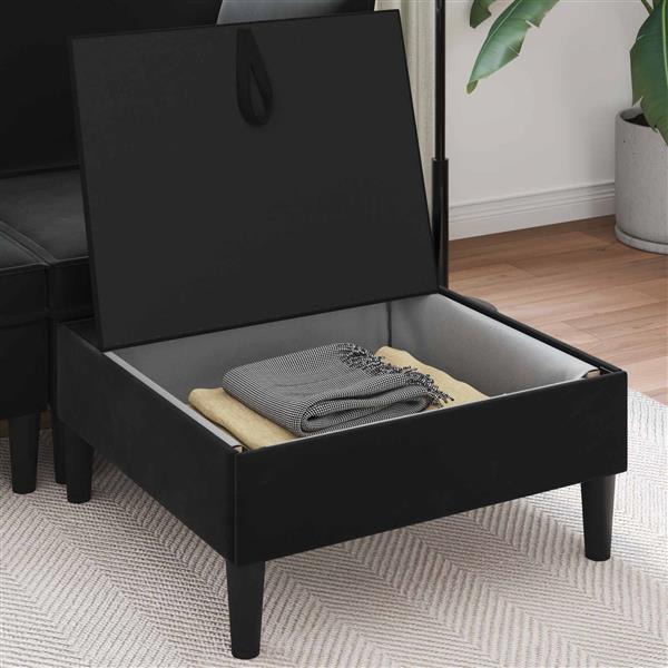 Grote foto vidaxl sofa kruk met opslag zwart fluweel huis en inrichting bankstellen