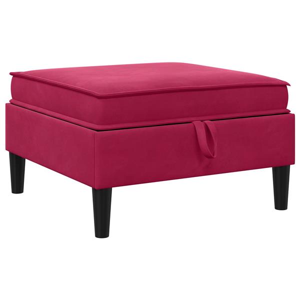 Grote foto vidaxl sofa kruk met opslag wijnrood fluweel huis en inrichting bankstellen