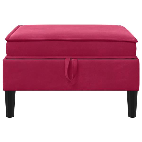 Grote foto vidaxl sofa kruk met opslag wijnrood fluweel huis en inrichting bankstellen