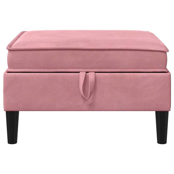 Grote foto vidaxl sofa kruk met opslag roze fluweel huis en inrichting bankstellen