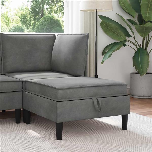 Grote foto vidaxl sofa kruk met opslag donkergrijs fluweel huis en inrichting bankstellen