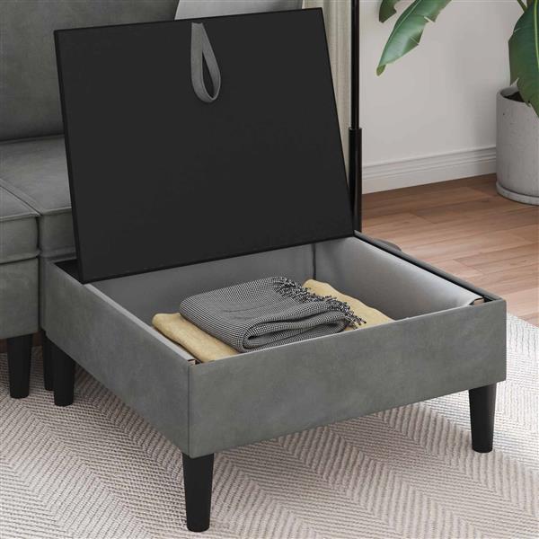 Grote foto vidaxl sofa kruk met opslag donkergrijs fluweel huis en inrichting bankstellen