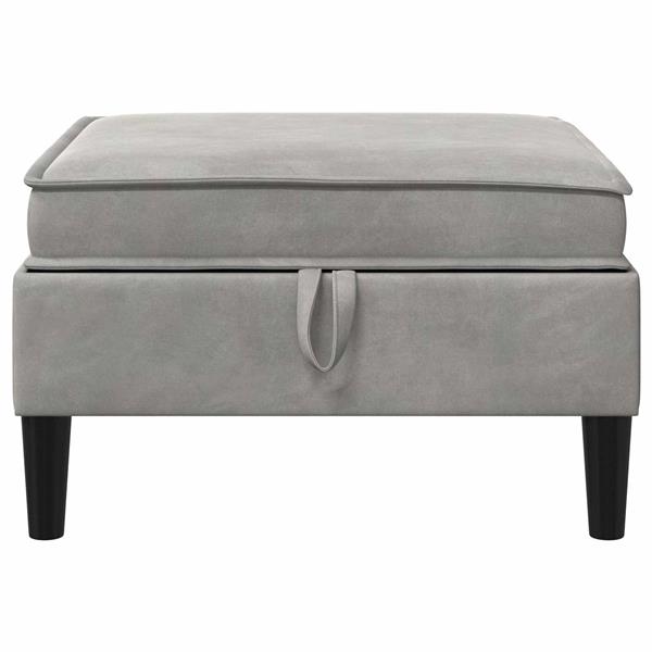 Grote foto vidaxl sofa kruk met opslag lichtgrijs fluweel huis en inrichting bankstellen