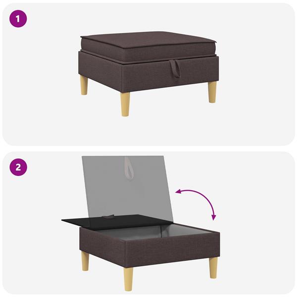 Grote foto vidaxl sofa kruk met opslag donkerbruin stof huis en inrichting bankstellen