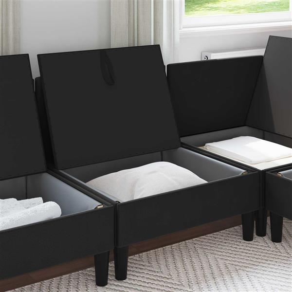 Grote foto vidaxl middelse sofa met opbergruimte zwart fluweel huis en inrichting bankstellen