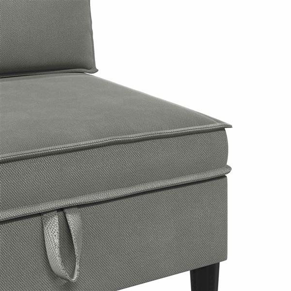 Grote foto vidaxl middelse sofa met opbergruimte donkergrijs fluweel huis en inrichting bankstellen